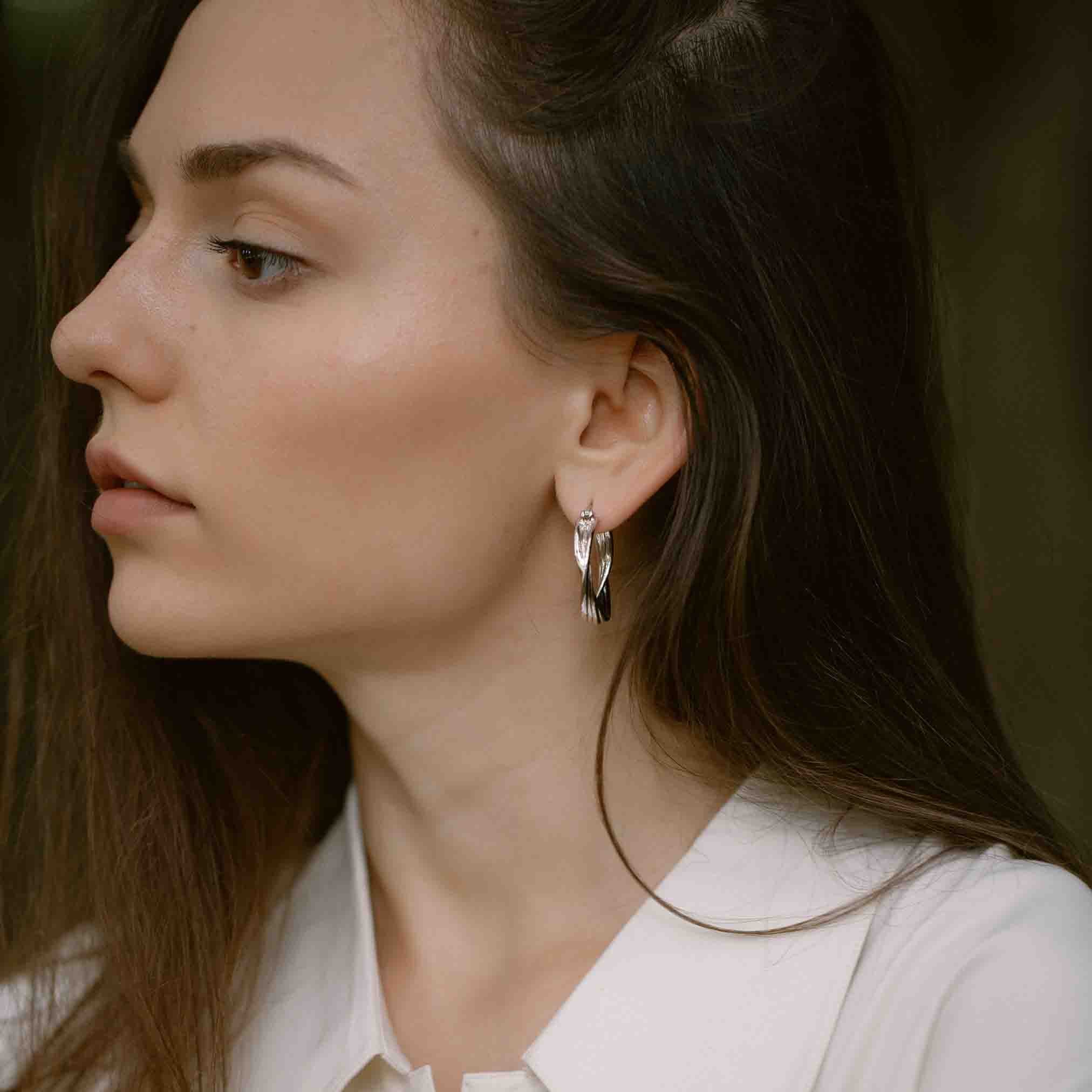 Pair of Ripple Gold-Plated Vermeil Hoop Earrings